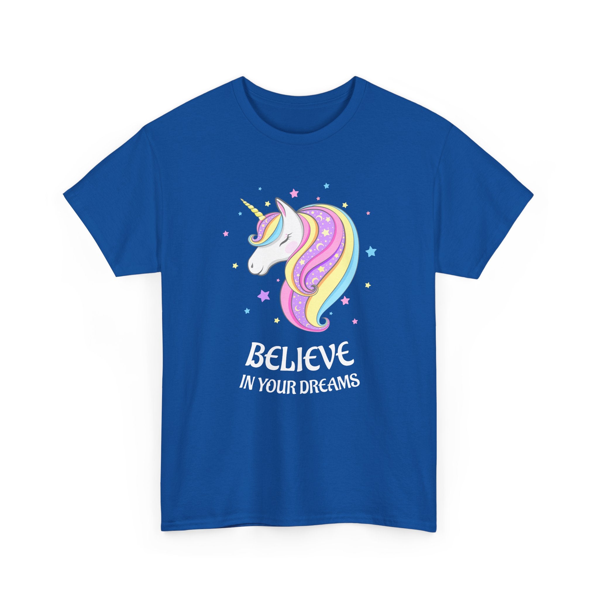 "Believe in Your Dreams" Magical Unicorn Cotton T-Shirt