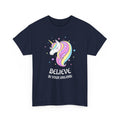 "Believe in Your Dreams" Magical Unicorn Cotton T-Shirt