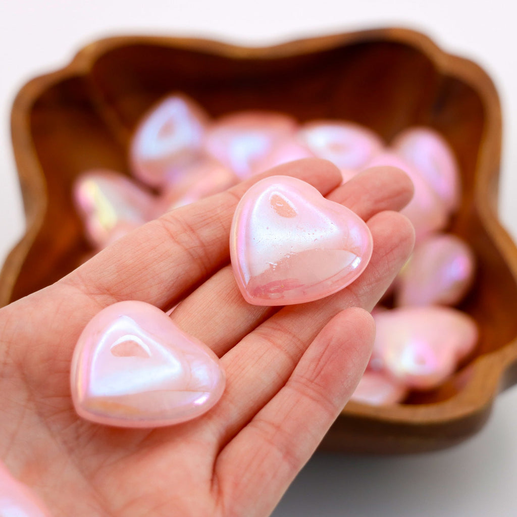 Angel Aura Rose Quartz Mini Hearts