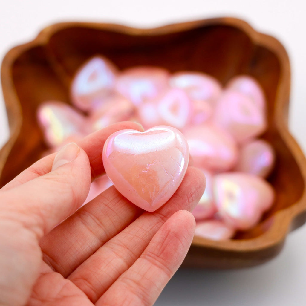 Angel Aura Rose Quartz Mini Hearts
