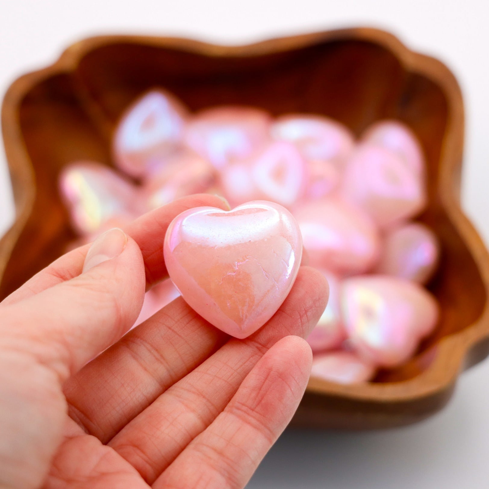 Angel Aura Rose Quartz Mini Hearts