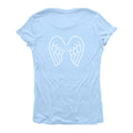 Angel Wings T-Shirt for Women, Cotton, Slim Fit, Baby Blue (Back)