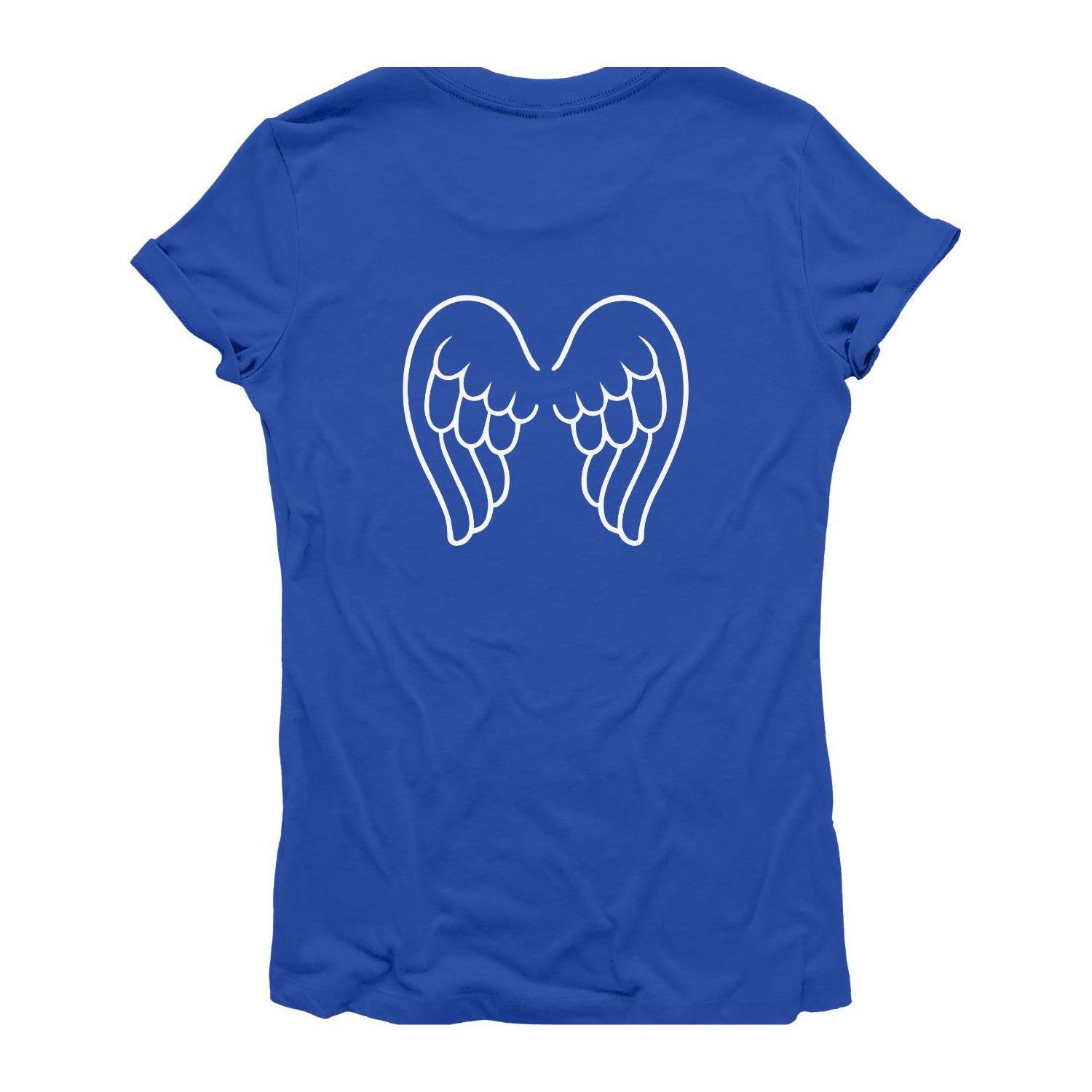 Angel Wings T-Shirt for Women, Cotton, Slim Fit, Blue (Back)