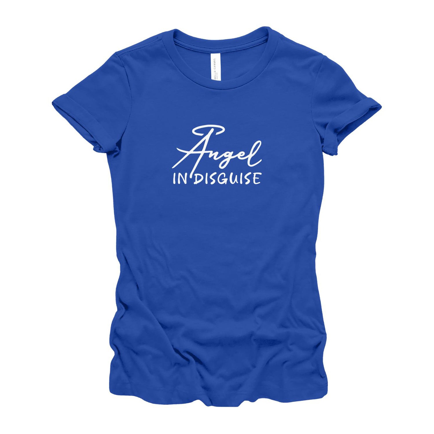 Angel Wings T-Shirt for Women, Cotton, Slim Fit, Blue (Front)