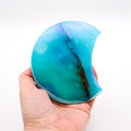 Aura Quartz Crystal Crescent Moon LIght Blue, Turquoise