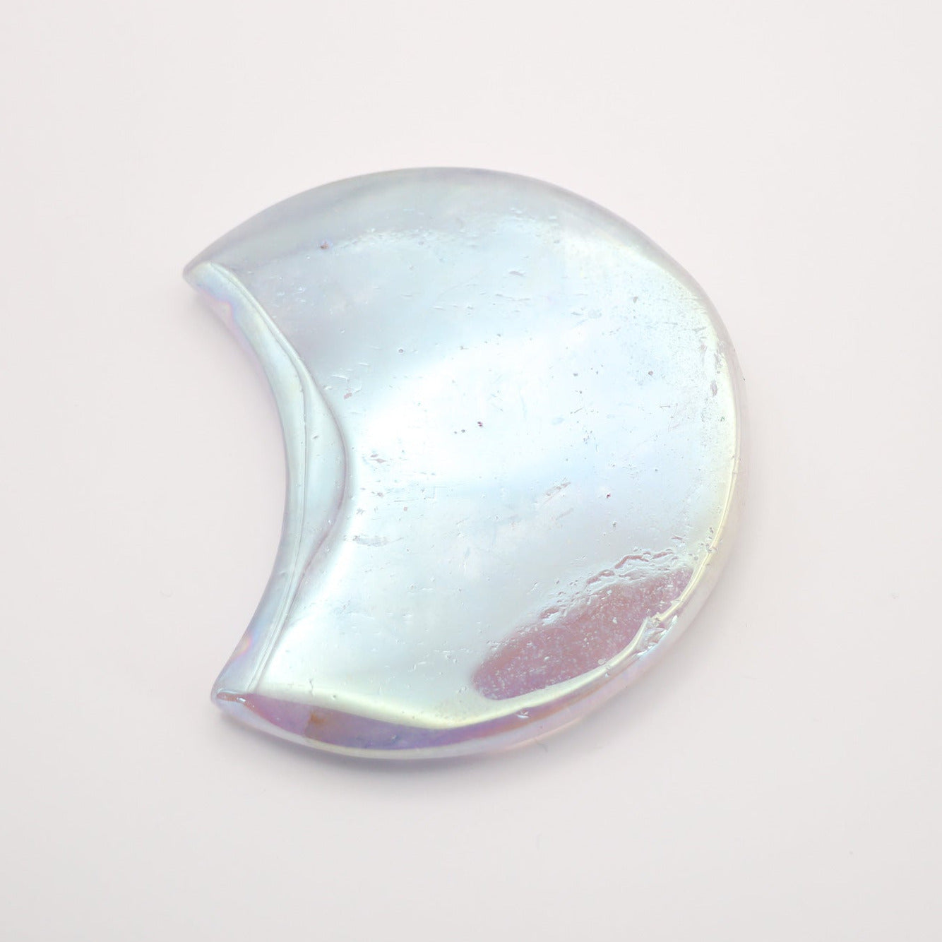 Aura Quartz Crystal Crescent Moon Iridescent Light Purple