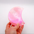 Aura Quartz Crystal Crescent Moon Pink
