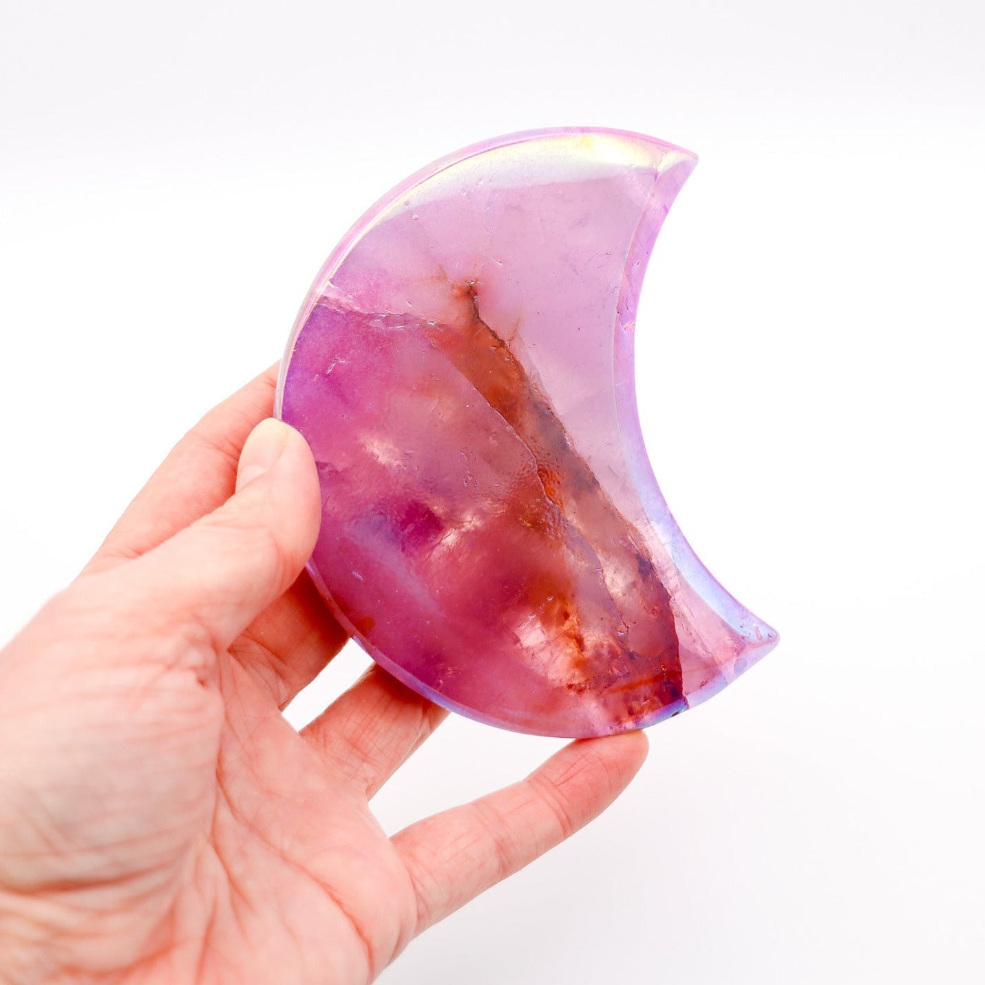 Aura Crystal Crescent Moon Purple