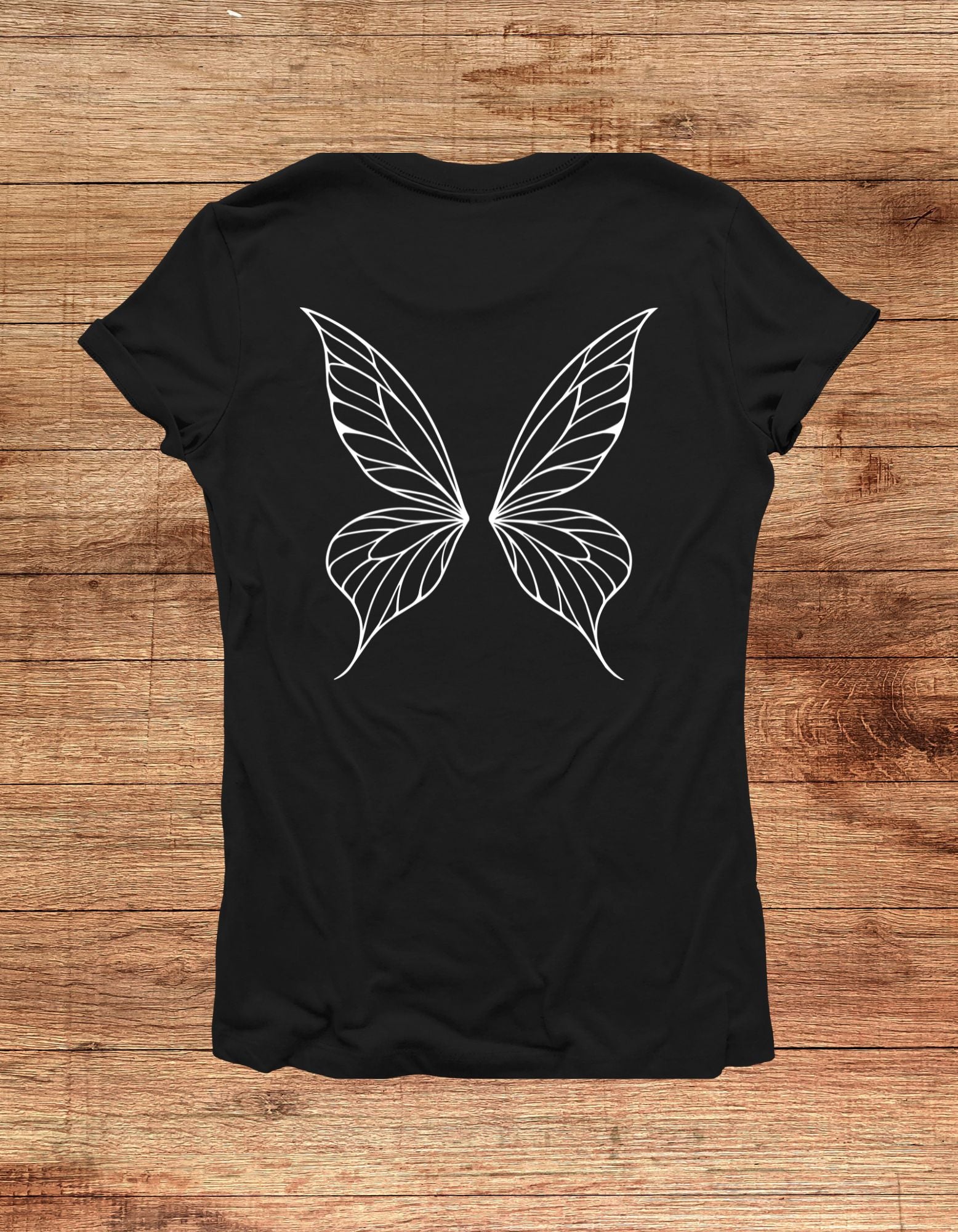 "Be the Magic" Fairy Wings T-Shirt (Black, Back)