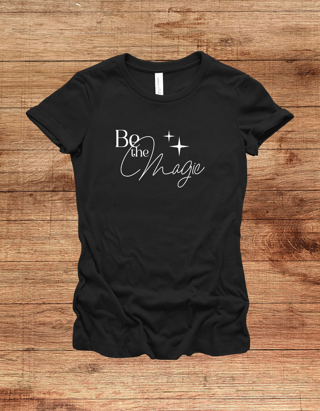 "Be the Magic" Fairy Wings T-Shirt (Black, Front)