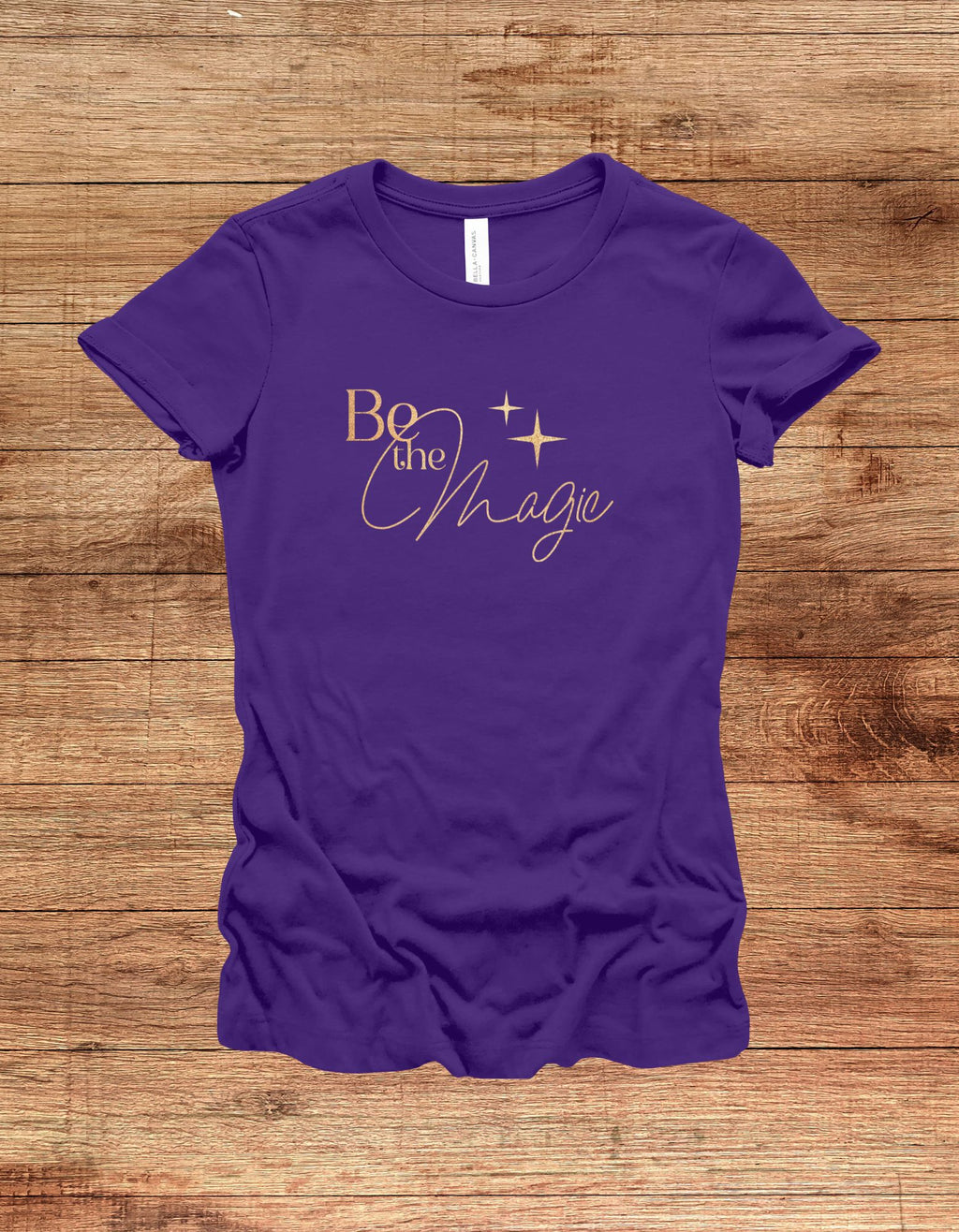 "Be the Magic" Fairy Wings Slim Fit Cotton T-Shirt (Purple Front)