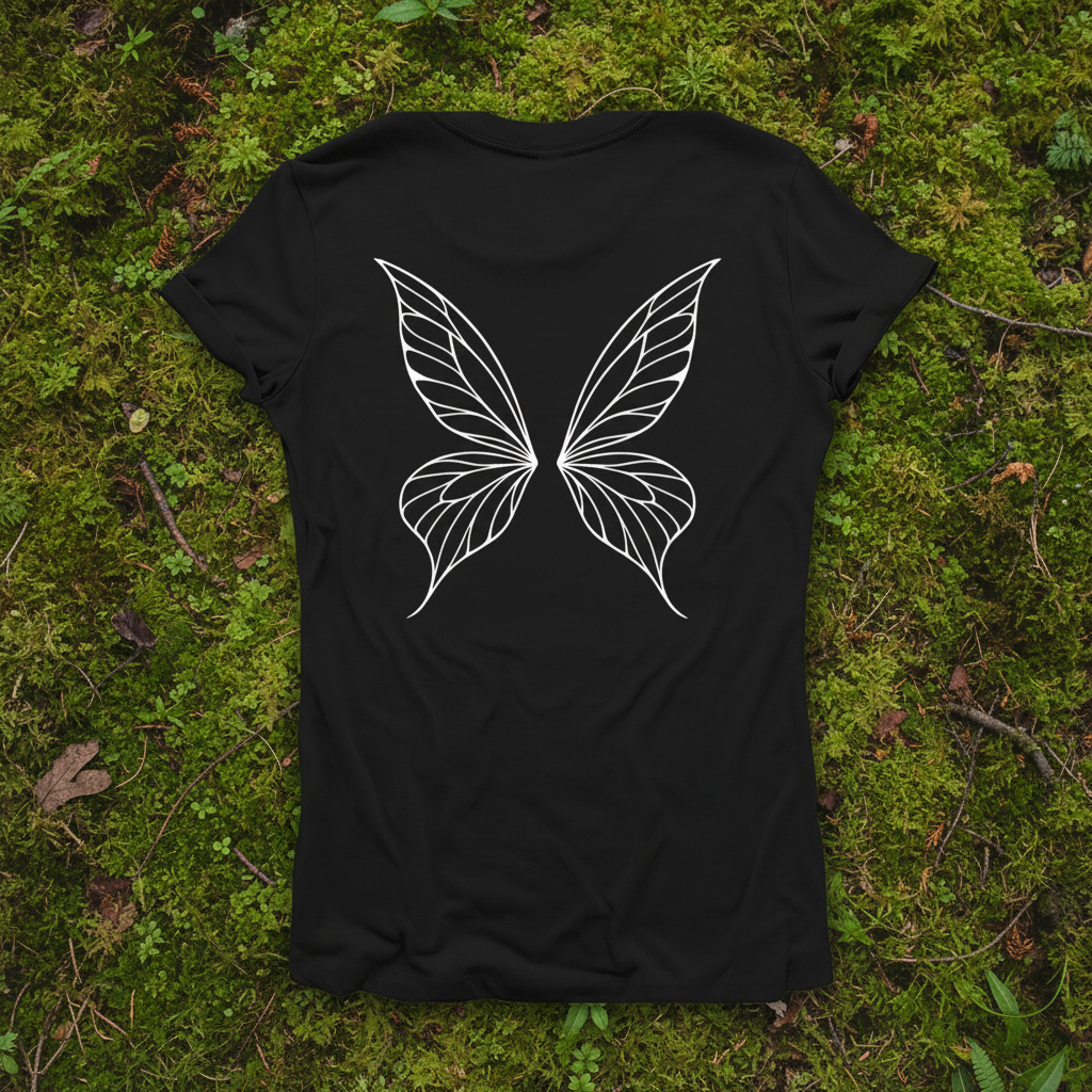 "Be the Magic" Fairy Wings T-Shirt (Black, Back)