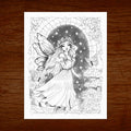 Colouring Card 4.25 x 5.5, The Invitation, Fairy Art by Anna Babich