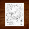 Colouring Card 4.25 x 5.5, The Leap, Fairy Art by Anna Babich