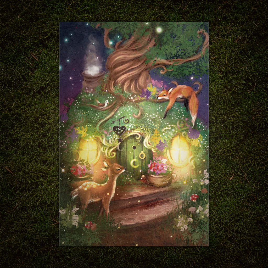 Enchanted Forest Greeting Card, Magical Fairy Forest (4), 4 x 6 inches
