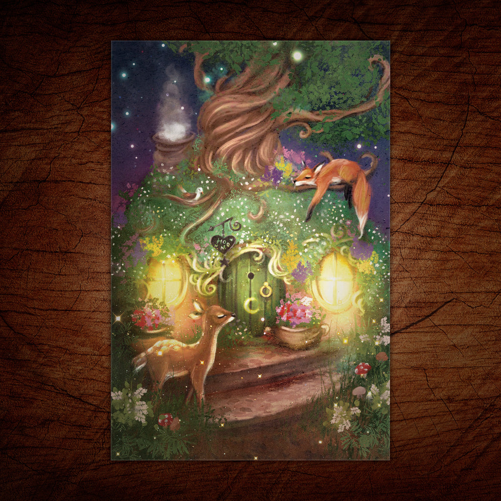 Enchanted Forest Greeting Card, Magical Fairy Forest (4), 4 x 6 inches