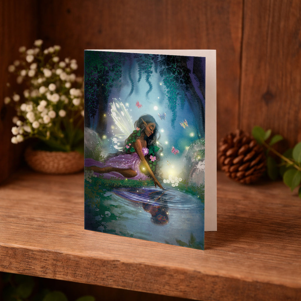 Magic Mirror Folded Greeting Card, Enchanted Fairy Forest (12)