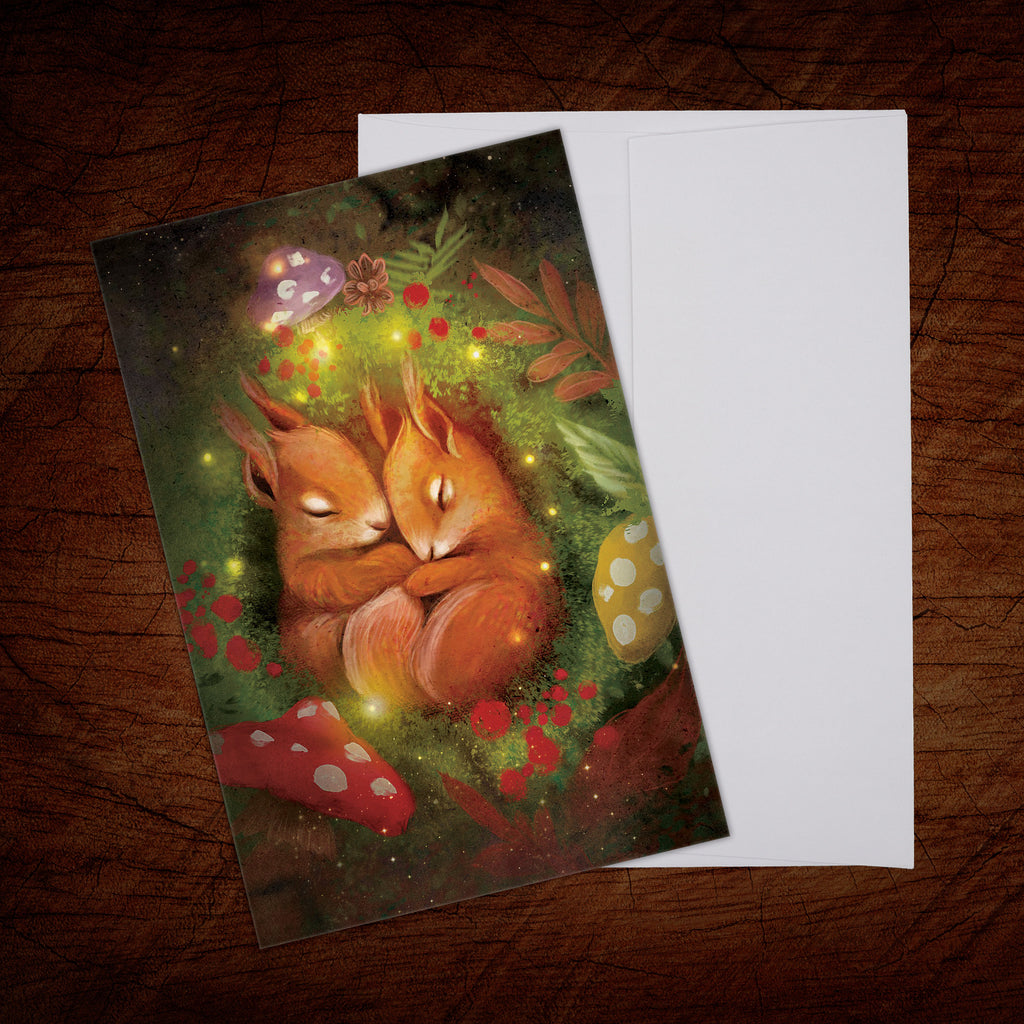 Squirrels Greeting Card, Magical Fairy Forest (20), with Envelope