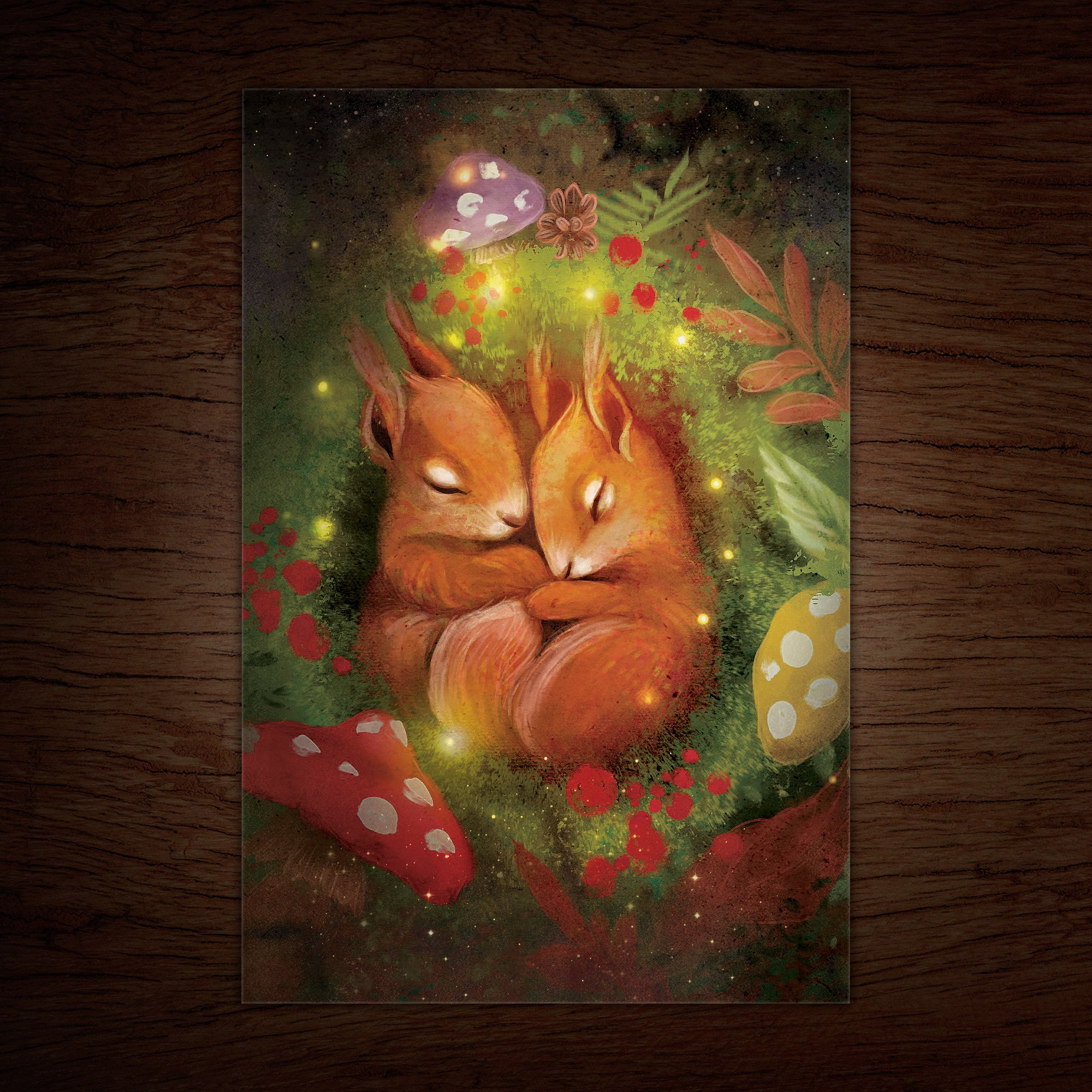 Squirrels Greeting Card, Magical Fairy Forest (20), 4 x 6 inches