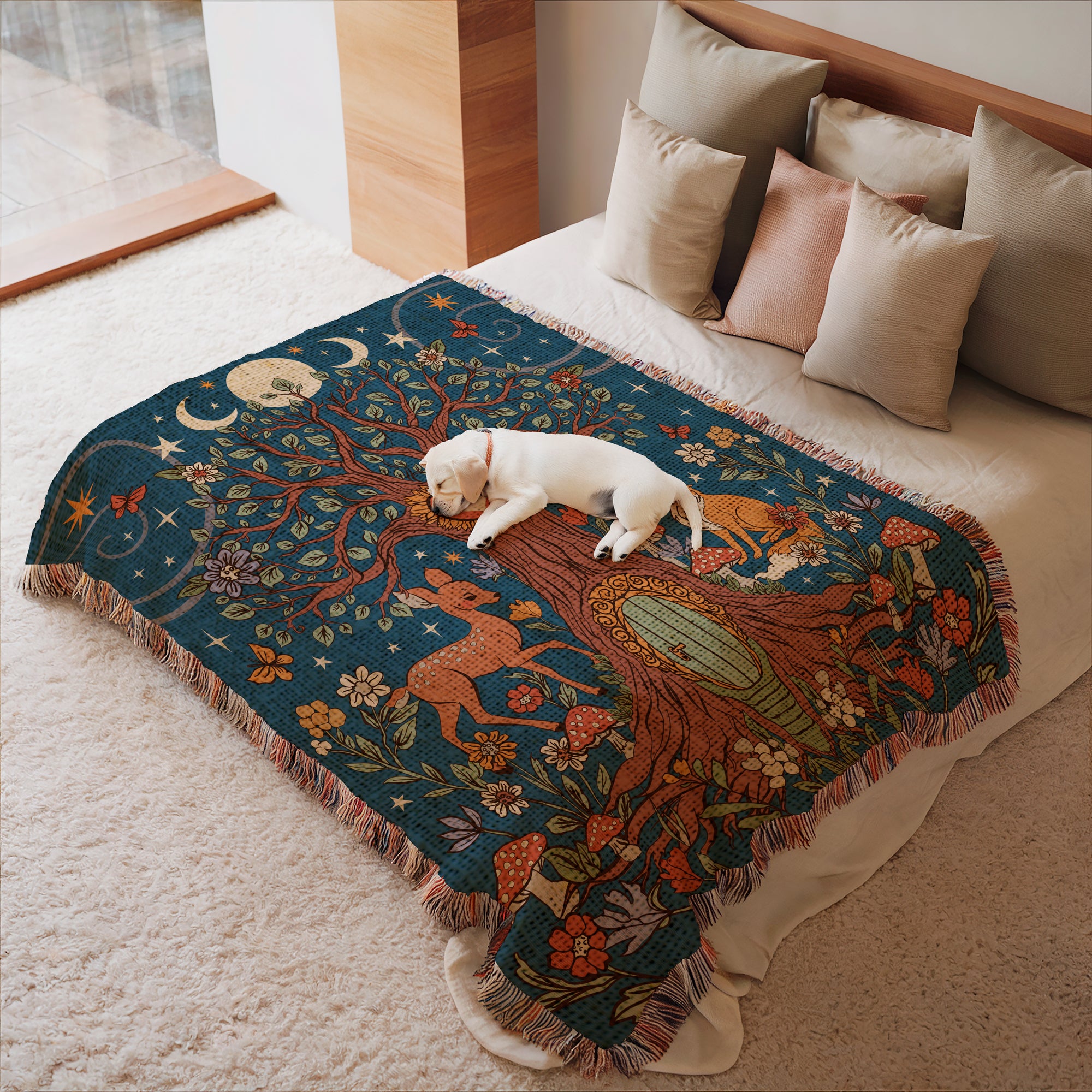 Magical Forest Woven Blanket for Pets