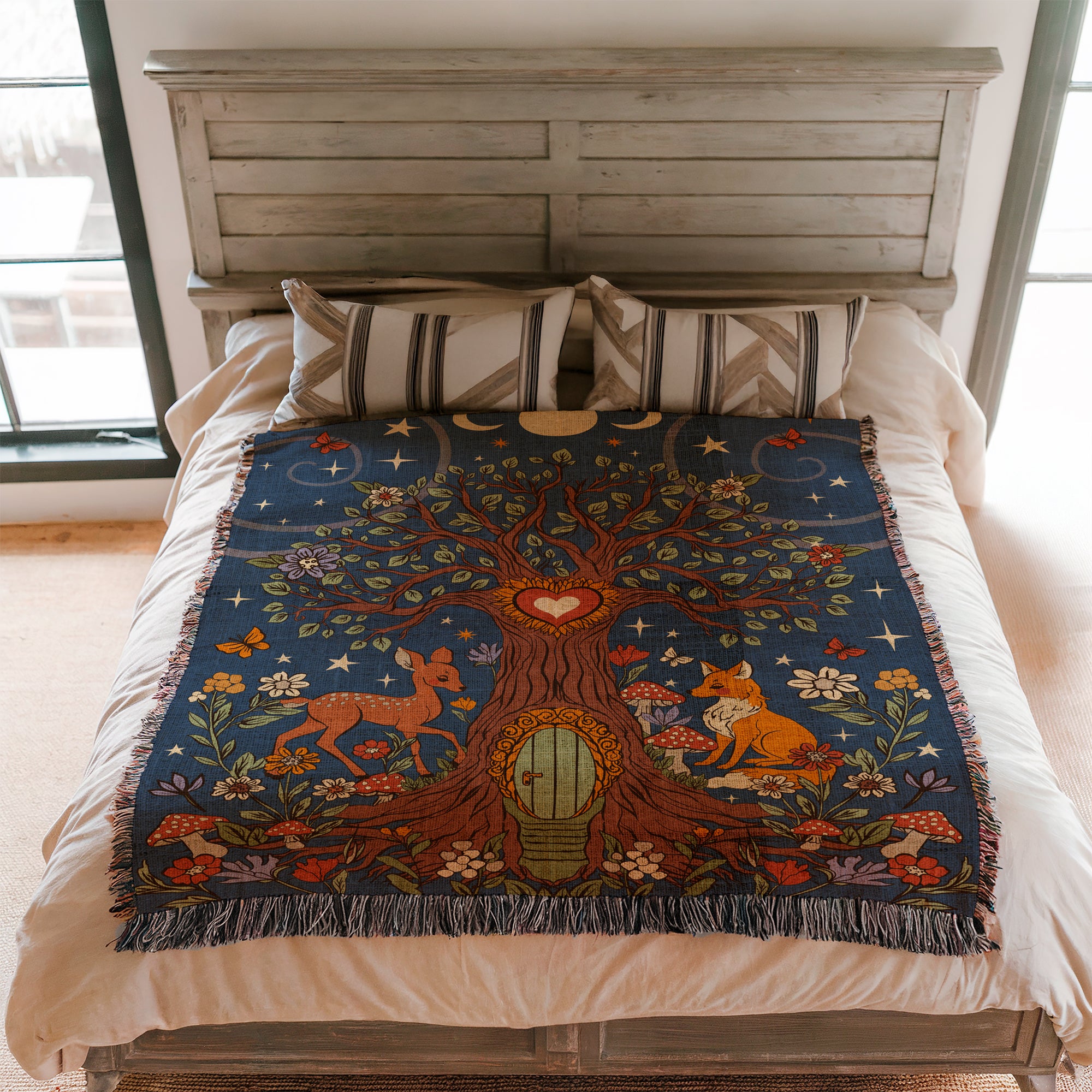 Magical Forest Woven Blanket, Large Size for Adults