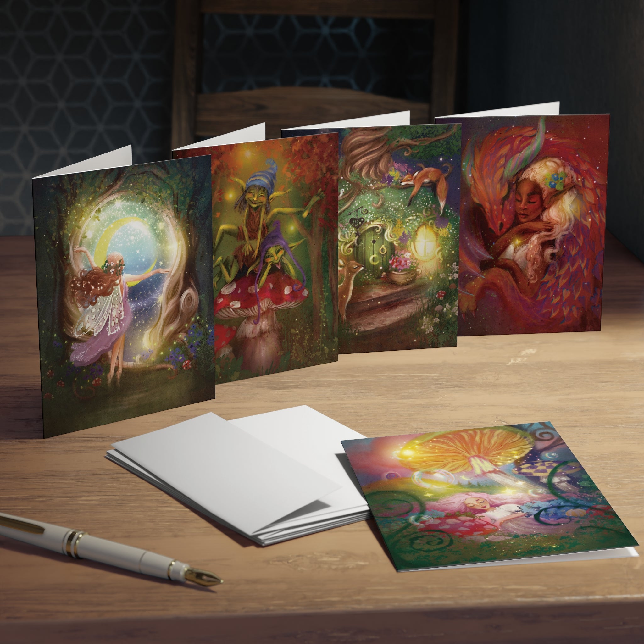 Greeting Cards Set with Illustrations from the Oracle of the Magical Fairy Forest, Set of 5 (1)