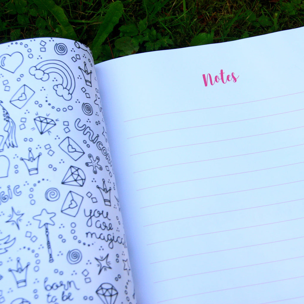 Manifest Your Dream Life Workbook + Journal, notes + colouring page