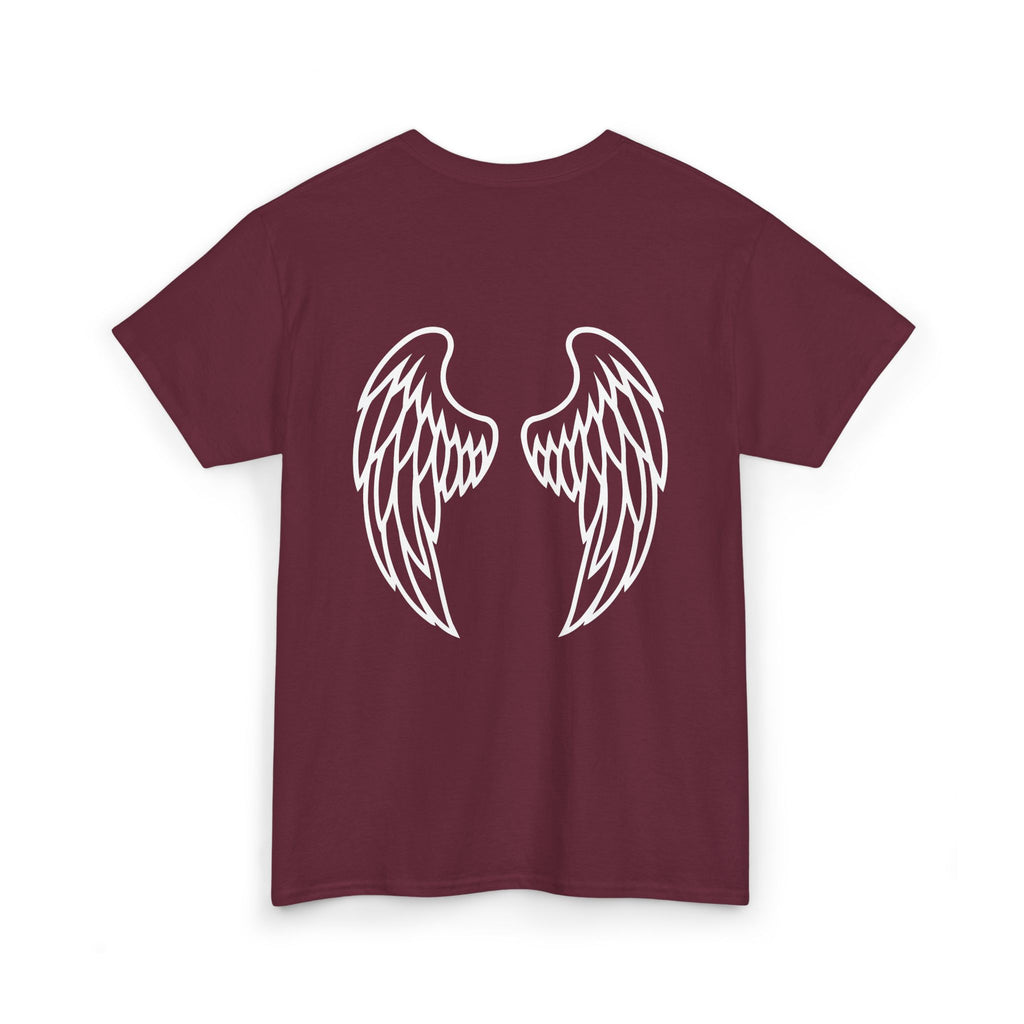 Angel Wings T-Shirt for Men and Women, Maroon (Back)