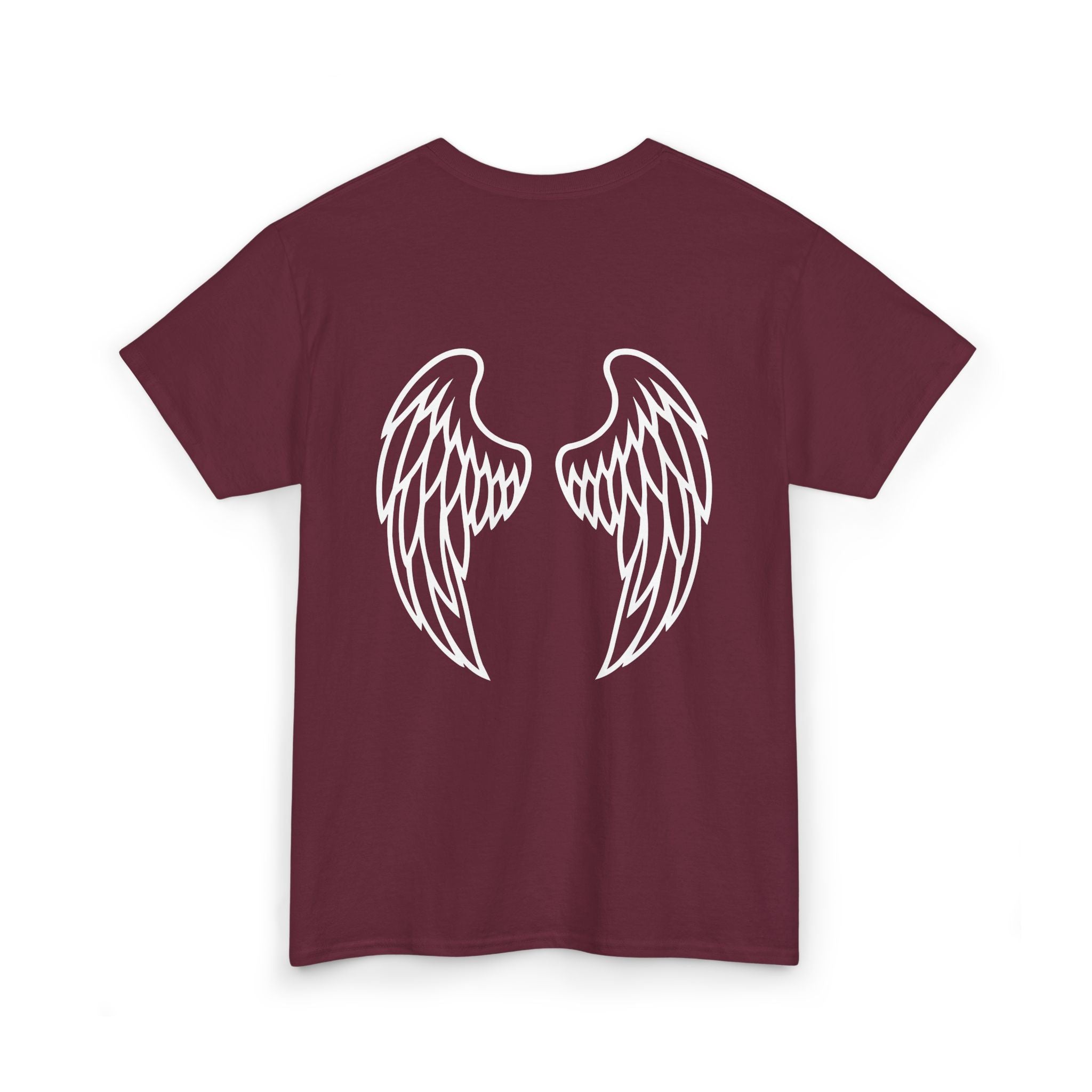 Angel Wings T-Shirt for Men and Women, Maroon (Back)
